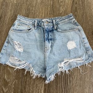 Ripped Denim Shorts